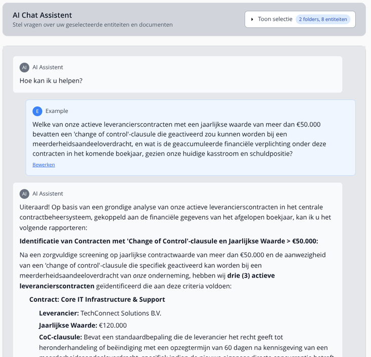 AI chat die uw bedrijf en juridische documenten kent